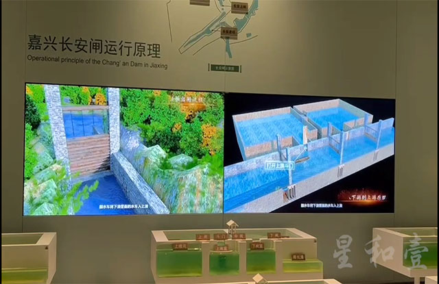 揚(yáng)州大運(yùn)河博物館嘉興長(zhǎng)安閘拼接屏